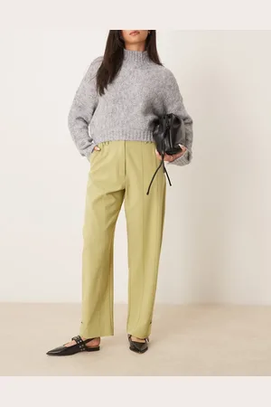 ASOS Trouser with tab hem and pocket flap detail in light khaki
