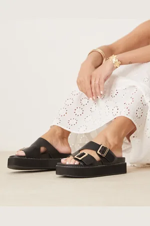 Raid Narina asymmetric double buckle flatform sandals in