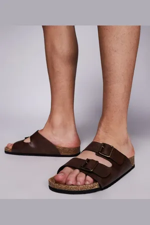 ASOS Two strap sandals in with cork sole