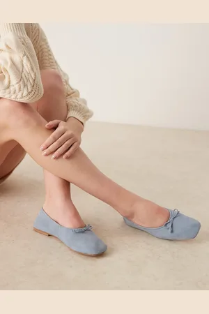 ASOS Landmark suede high-vamp ballets in pastel