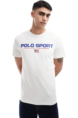 Ralph Lauren Sport capsule large chest flag logo t-shirt classic oversized fit in cream