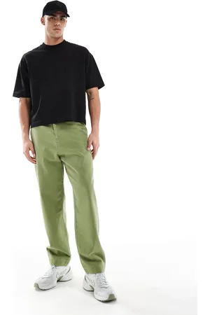 ASOS Baggy trouser with back pocket detail in khaki