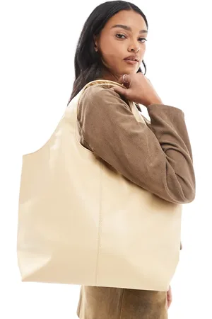 Pull&Bear Oversized shopper in buttermilk