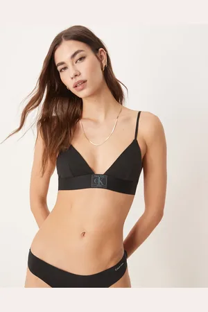 Calvin Klein CK 96 logo plunge triangle bralette in