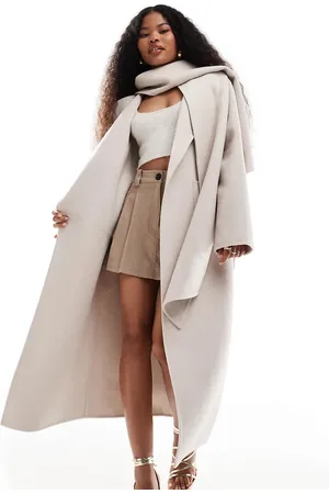 EVER NEW Oversized scarf coat in cream