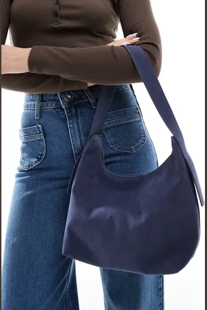 Glamorous Faux suede shoulder tote bag in