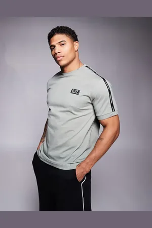 EA7 Armani t-shirt with logo tape detail in sage
