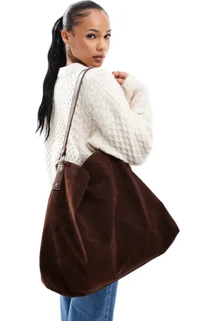 Glamorous Large faux suede tote bag in dark