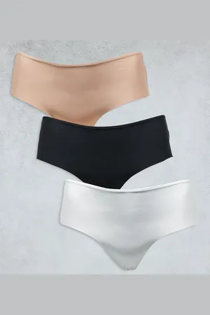 ASOS ASOS DESIGN Curve 3 pack no vpl hipster short in black, white & beige