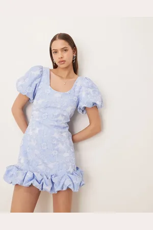Sister Jane Jacquard bubble hem mini dress in baby floral