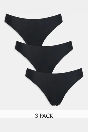 ASOS 3 pack thong in no VPL & lace in