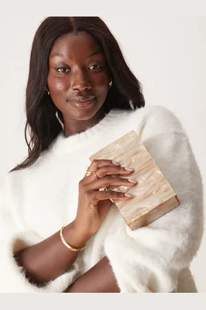True Decadence Marble hard rectangle clutch bag in bronze