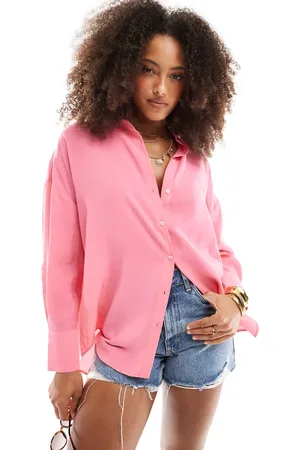 ONLY Oversized long sleeve textured shirt in