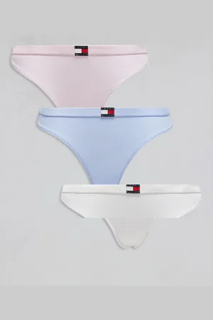Tommy Hilfiger 3 pack flag thongs in blue/pink/white