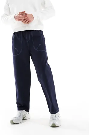 ASOS Baggy nylon trouser with contrast stitch in