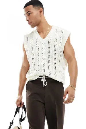 ASOS Knitted pointelle v neck vest in
