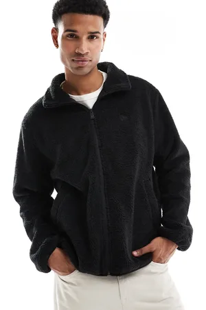 New Era Zip through borg jacket with motif back print in