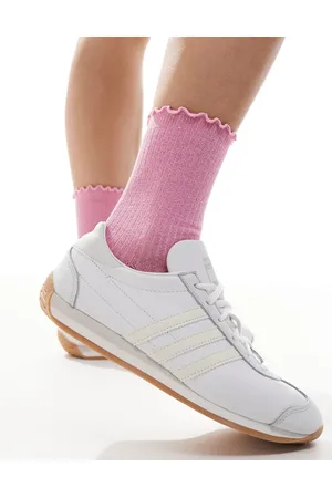 VERO MODA Ribbed glitter sock with frill edge in