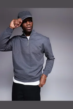 ASOS Premium heavyweight oversized quarter zip sweatshirt 400gsm in beige