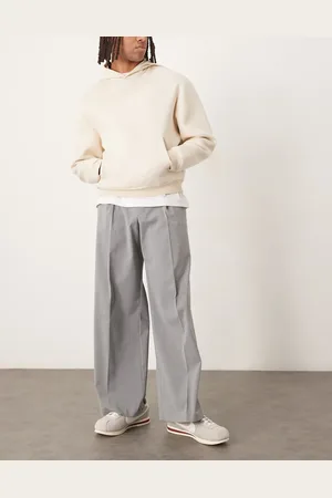 ASOS Smart loose fit trousers with front pleat in pinstripe