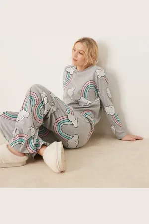 ASOS Rainbow long sleeve top & trouser pyjama set in marl