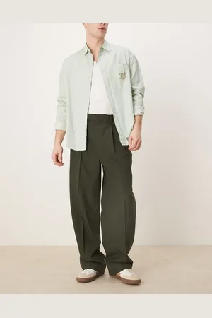 ASOS Smart wide leg trousers with double pleats in
