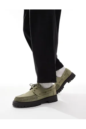 SEQWL Exton loafers with chunky sole in olive