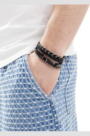 ASOS 4 pack chain and beaded bracelets in tones