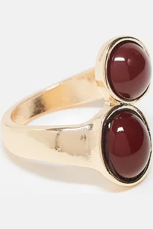 ASOS Wrap around ring with burgundy faux stones in tone