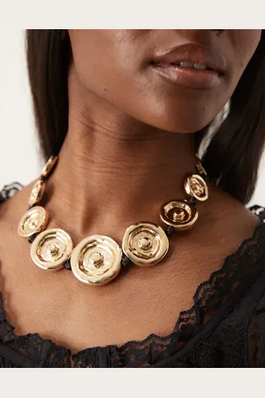 ASOS Limited Edition necklace with swirl and hammered detail in tone