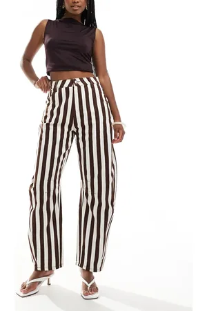 ASOS Barrel leg jean in wide stripe