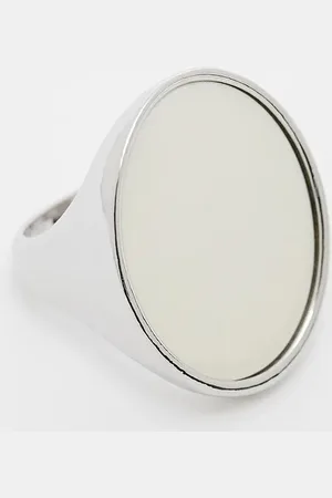 ASOS Oversized oval ring with faux pearl in tone