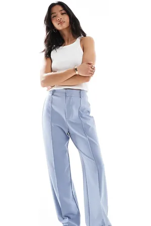 Pull&Bear Petite straight leg tailored trousers with front seam in