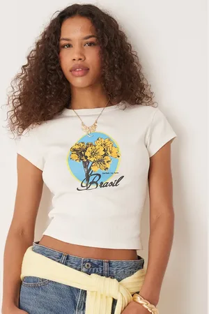 ASOS Baby tee with brasil location graphic in cream