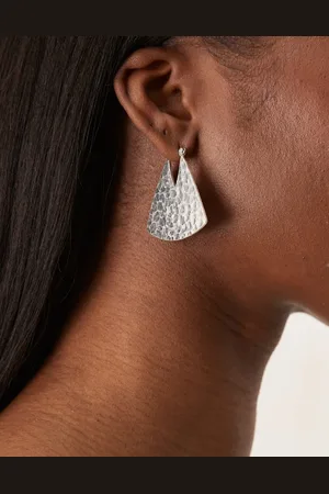 ASOS Hoop earrings with hammered squared detail in tone