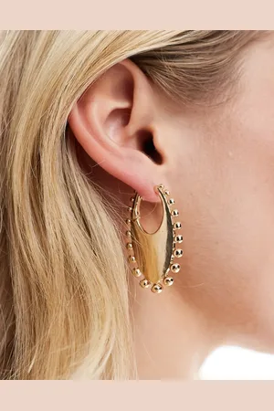 ASOS Hoop earrings with ball edge detail in tone