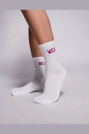 ASOS Weekend Collective sock with WCA graphic deisgn in pink