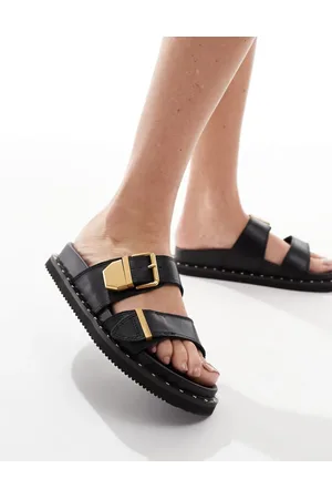 Aldo Elyna double buckle footbed sandals in leather