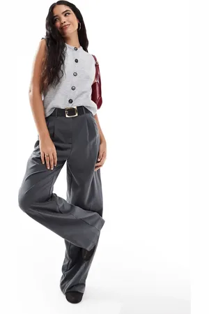 VERO MODA Button through sleeveless vest in light melange