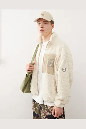 A Bathing Ape Aape By A Bathing Ape logo fleece sweatshirt in beige