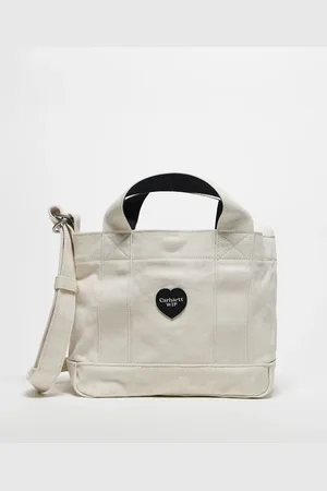 Carhartt Drewe tote with heart logo in cream