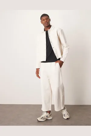 ASOS Heavyweight cropped balloon joggers in ecru