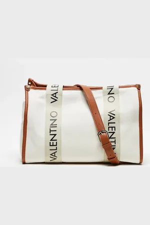 VALENTINO Valentino candle canvas logo tote bag in tan and cream