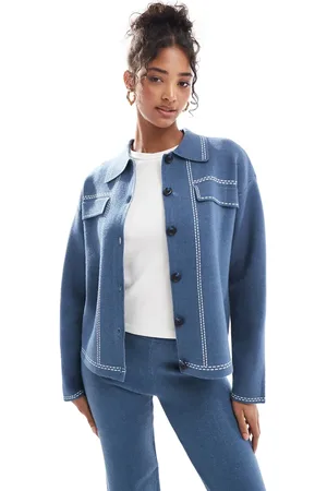 Object Western style knitted shirt co-ord in