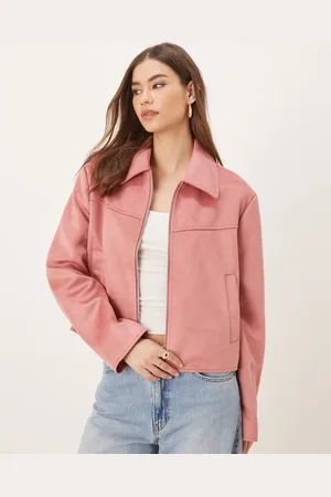 ASOS Faux suede top collar jacket in dusty rose