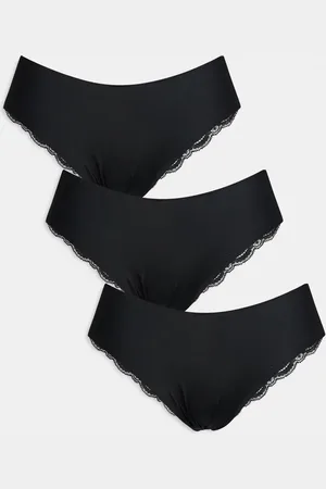 ASOS 3 pack no VPL & lace brazilian brief in