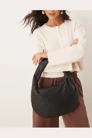 Gina Tricot Braided weave small tote handbag with twisted handle in