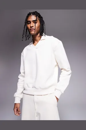 ASOS Heavyweight boxy oversized polo sweatshirt in