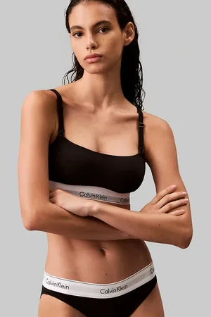 Calvin Klein Modern Cotton nursing scoop logo tape bralette in