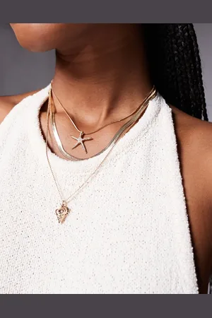 Aldo Seacharm multirow necklace with starfish pendant in
